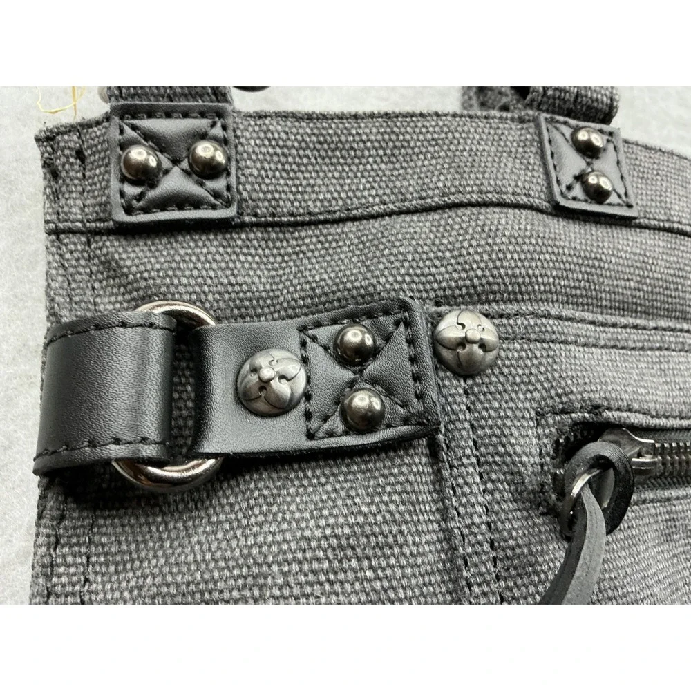 Rock Revival Y2K Canvas Messenger Bag Studded Crossbody Tote Grey OS Streetwear